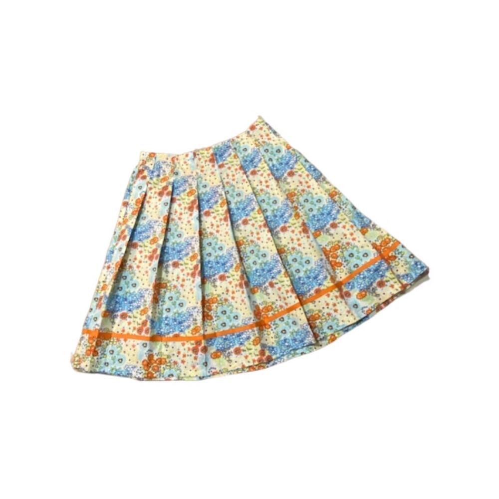VTG WEST PALM Mod Floral Pleated Skirt Small Colorful 90s Retro Prep Preppy Cute